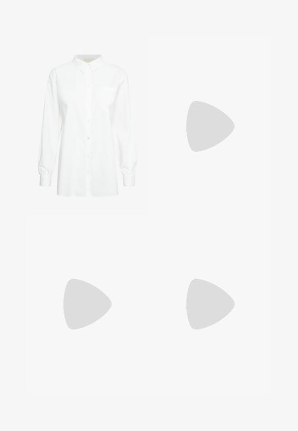 Valge pika varrukaga nööpide eest kinni minev särk, valmistatud puuvillast. Sisaldab klassikalist kraed, ühte rinna taskut ja volditud mansette. Silky tekstuur.; Musthave mustriline elastne seelik sujuva tekstuuriga, kõrge vöökoht, voolav siluett ning nähtavad mustrid või detailid puuduvad.; Zign Saapad - black; Tommy Hilfiger ETERNITY MICRO TOTE MONO - Käekott - universal grey