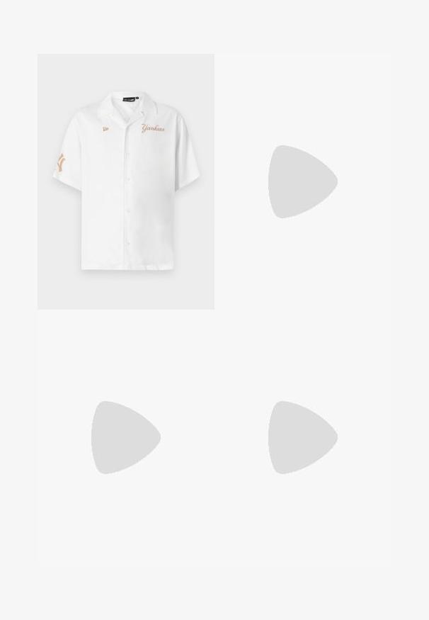 White short-sleeve button-up shirt, featuring "Yankees" in gold embroidery and a logo patch on the left chest and right sleeve.; Wide-leg, blue denim jeans with a high waist, featuring five pockets, a button closure, and subtle fading for texture.; adidas Originals SAMBA OG UNISEX - Trainers - footwear white; Billabong GOON UNISEX - Sunglasses - black