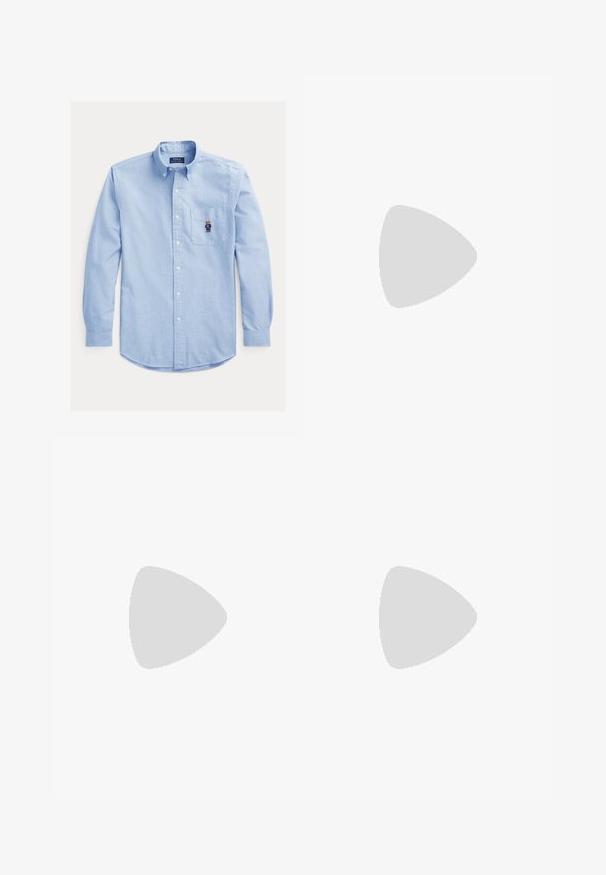 Polo Ralph Lauren CUSTOM FIT POLO BEAR OXFORD SHIRT - Button down-skjorte - blue; HUGO DALILE - T-shirts - natural; BOSS STRAIGHT - Chinos - black; BOSS COLBY - Pensko med snøring - black