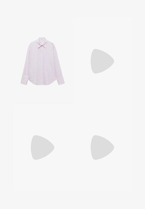 Mango Bluza s gumbima - pink; Bijele hlače širokog kroja izrađene od lagane tkanine, s elastičnim pojasom i vezicom za prilagodljivu veličinu. Glatka tekstura.; Kremasto-ljubičaste tenisice s tri pruge i strukturiranim smeškim potplatom, s vezicama i podstavljenim petom. Mekana gornja tkanina.; Bež kožna torba jedinstvenog oblika, s dva kratka ručka i dugom podesivom trakom. Glatka tekstura s minimalnim metalnim dodacima.