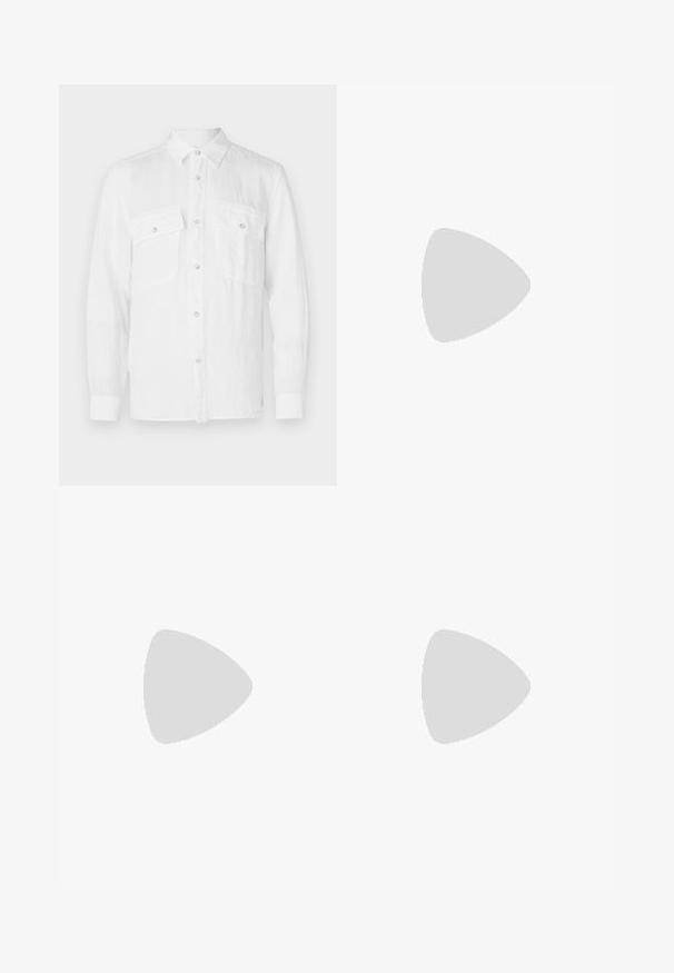 White button-up shirt made of lightweight fabric, featuring a collar, long sleeves, and two front chest pockets with button closures.; Tiger of Sweden TIMOTEE - Shorts - black; Stuart Weitzman CLUB CLASSIC PENNY LOAFER - Smart slip-ons - black; Tiger of Sweden VASTON UNISEX - Tote bag - soft latte