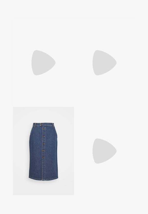 Levi's® Plus PERFECT - Tričko s potlačou - egret; Džínová ceruzková sukňa v tmavomodrej farbe, so zapínaním na gombík vpredu, vertikálnymi švami a klasickým lemom.; Čierne vysoké tenisky na plátne s bielymi gumovými podrážkami, skombinované so svetlo béžovými voľnými nohavicami s bočnými vreckami a uvoľneným strihom.; Strieborné kruhové náušnice s hladkým, lesklým povrchom. Kolový tvar a bezpečné klikanie na uzatváranie. Ľahký dizajn vhodný na každodenné nosenie.