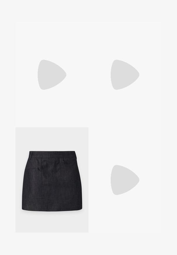 Camisola din satin de culoare verde olive cu decolteu în V, având un overlay transparent cu dungi în partea de sus și margini delicate desfăcute de-a lungul decolteului.; Fustă din denim închis, cu croială dreaptă, având două buzunare frontale și o textură subtilă. Linia de jos curată și un design standard al taliei.; Pantofi negri din piele cu toc înalt, cu vârf ascuțit și design deschis, având un accent decorativ din argint. Textură netedă cu finisaj lucios.; Geantă din piele căptușită cu un model de crocodil de culoare maro, cu o formă cilindrică, accesorii de culoare aurie și un curea detasabilă cu tăieturi.