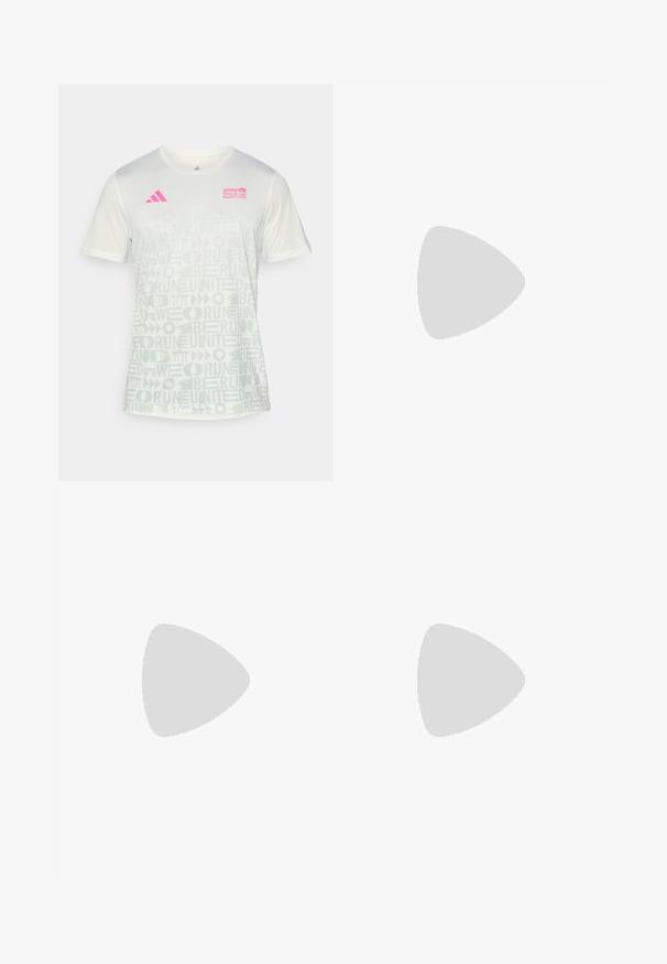 adidas Performance BER25 AOP TEE - T-shirt de sport - crystal jade; Shorts de sport noirs avec une coupe ajustée, présentant un motif en vagues brillant sur les côtés et un logo blanc sur la taille.; Baskets de course blanches avec un dessus en mesh, des accents noirs, une semelle rembourrée dotée de découpes hexagonales et un marquage "CLOUDTEC".; Lunettes de soleil avec une monture blanche, des accents gris et des verres miroitants bleus. Design sportif, forme enveloppante et plaquettes de nez réglables.