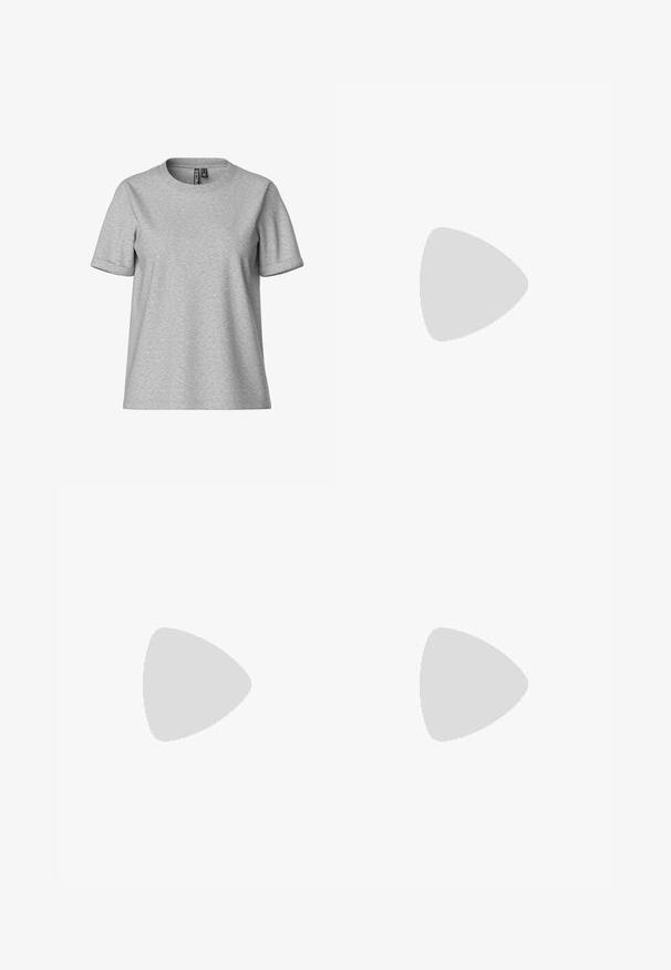 T-shirt gris à manches courtes en mélange de coton doux, design classique à col rond, avec une coupe décontractée et des manches repliées.; Robe en tissu blanc présentant une surface texturée avec des plis doux et des éléments de design non structurés, créant une silhouette fluide.; Sabots bruns avec une finition lisse et mate. Présente une boucle en bronze proéminente sur le côté. Semelle intérieure en liège et semelle extérieure en caoutchouc pour le confort.; Lunettes de soleil avec monture écaille de tortue, forme ovale, verres roses, accent doré sur la branche, finition lisse et branches courbées.; Foulard en imprimé léopard en tissu doux, ayant une forme triangulaire avec des extrémités nouées. Les couleurs principales sont marron, noir et beige.