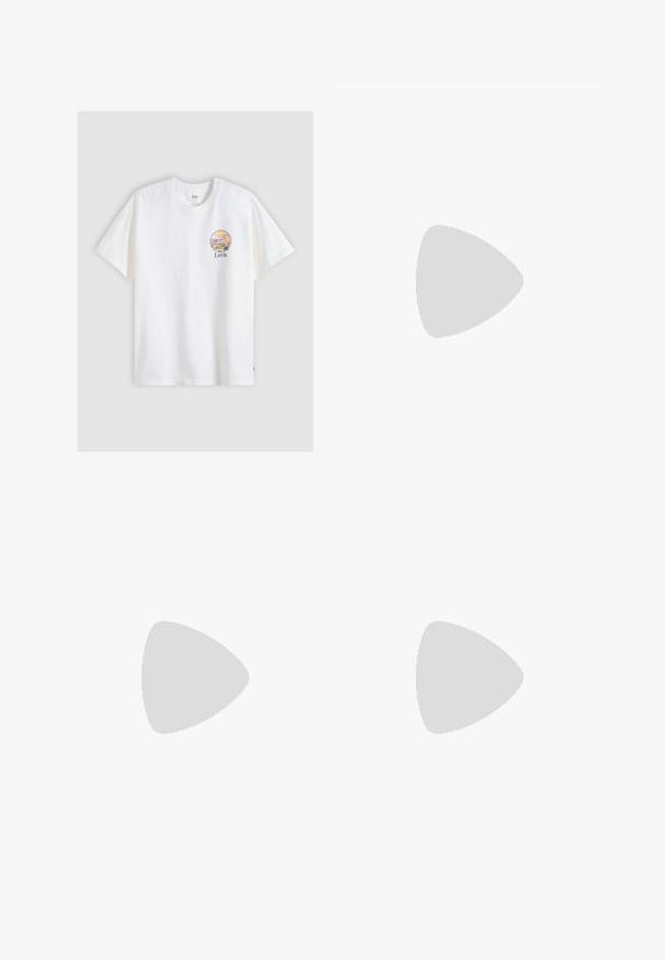 Levi's® RELAXED FIT TEE  - Marškinėliai su spaudiniu - bright white; Pilkos dryžuotos plačios šortai su mygtukų užsegimu ir klostėmis priekyje. Pagaminti iš tekstūruoto audinio, pasižymintys pritaikytu dizainu.; adidas Originals SL 72 RS UNISEX - Sportbačiai - dark blue/crew yellow/collegiate burgundy; Ray-Ban KAI UNISEX - Akiniai nuo saulės - pale gold-coloured