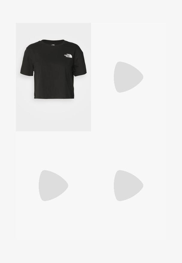 Μαύρη κοντή μπλούζα φτιαγμένη από βαμβάκι. Διαθέτει στρογγυλή λαιμόκοψη και κοντά μανίκια, με λευκό λογότυπο στην αριστερή περιοχή του στήθους.; Ανοιχτό πράσινα σορτς φτιαγμένα από απαλή ύλη, με ομαλή μέση και ένα μικρό μαύρο λογότυπο στη χαμηλή πλευρά. Απλός, λειτουργικός σχεδιασμός.; Μπεζ και κρεμ αθλητικό παπούτσι με υφασμάτινη άνω επιφάνεια με υφή, υποστηρικτικά overlay και καουτσούκ σόλα με σχέδιο πέλματος για πρόσφυση.; Μαύρο σακίδιο Columbia Titanium με λεία υφή υφάσματος, πλαϊνές τσέπες, χερούλι στην επάνω πλευρά και ρυθμιζόμενους ιμάντες. Μινιμαλιστικός σχεδιασμός με διακριτική σήμανση.