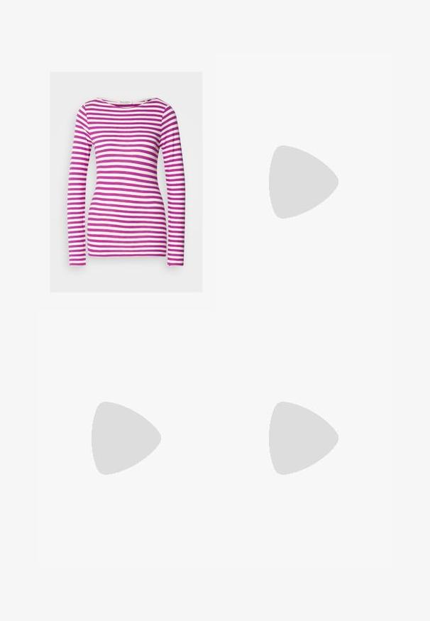 Long-sleeve T-shirt with a fitted shape, made of soft cotton. Features horizontal pink and white stripes and a wide neckline.; Black wide-leg trousers with a smooth texture, high waist, and a clean design. No visible pockets or embellishments.; Black leather ankle boots with a pointed toe, chunky square heel, and sleek design. Features elastic side panels for easy wear.; Gold hoop earrings with a textured, irregular shape. Features a seamless closure and a polished surface finish, emphasizing a modern design.