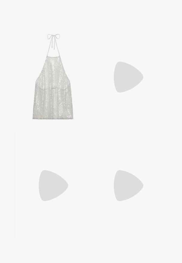 Even&Odd by Zalando Débardeur - off-white; Jupe maxi blanche à volants avec une taille élastique et un cordon de serrage, présentant un tissu texturé et une dentelle au niveau de l'ourlet.; Even&Odd by Zalando Sandales à talons hauts - white; Even&Odd by Zalando BUCKLE - Sac bandoulière - black