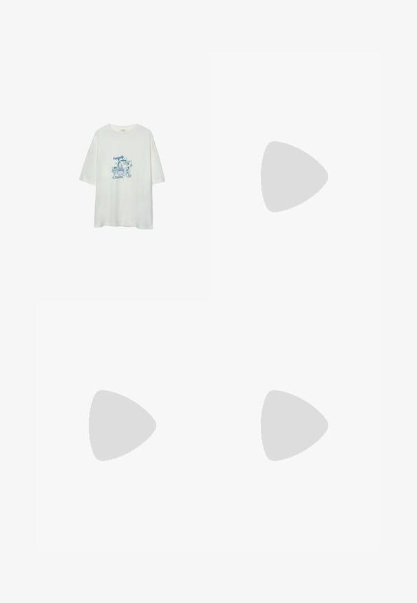 Stradivarius HEAVY PRINTED - T-Shirt print - white; Stradivarius BAGGY WIDE-LEG  - Jeans Relaxed Fit - white; adidas Originals SAMBA OG  - Sneaker low - cloud white/alumina/aurora plum; Even&Odd BUCKLE - Handtasche - off-white/beige
