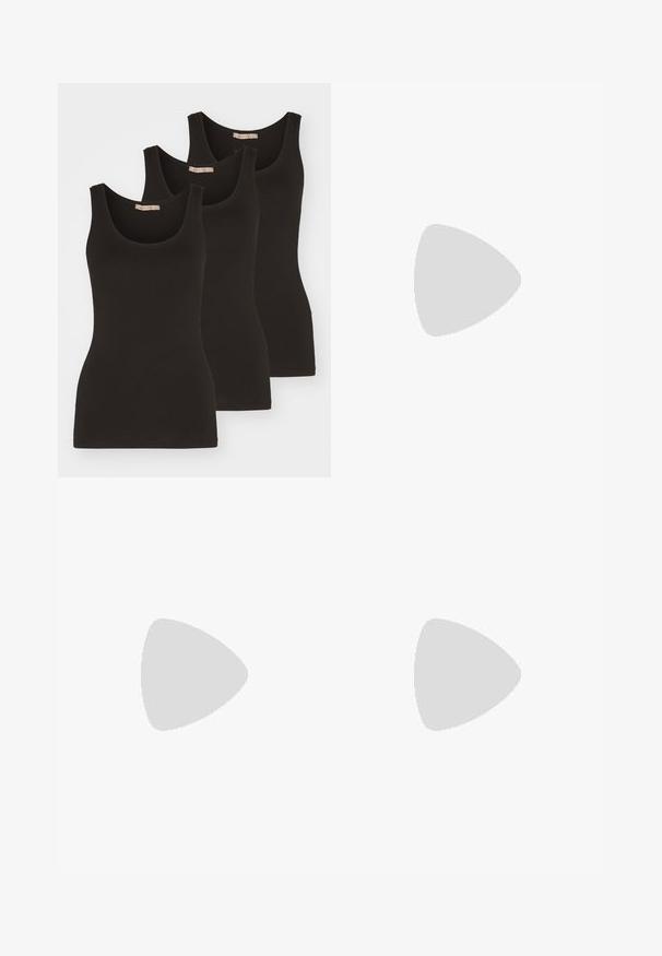 Anna Field 3 PACK - Top - black/black/black; Light blue wide-leg jeans made of denim, featuring a high waist, five-pocket design, and subtle fading along the legs.; adidas Originals Trainers - white/black; Even&Odd Sunglasses - brown; ALDO MARICAR - Handbag - brown overflow