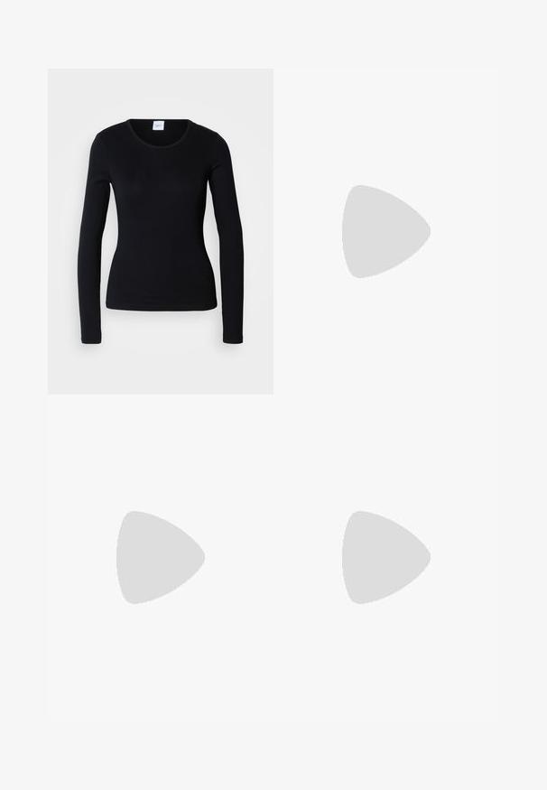 Črna majica z dolgimi rokavi iz mešanice bombaža, ki ima okroglo izrez in prilegajoč dizajn brez vidnih vzorcev ali grafik.; Hlače širokih nogavica v olivno zeleni tkanini z cvetličnim vezenjem. Imajo zaponko na gumb in stranske žepe. Podrobnosti z teksturiranim šivanjem po celotni višini.; Slingback visoke pete v sijajni temno rjavi lak koži, koničastim nosom, odprtimi stranmi in nastavljivim gležnjenčkim trakom.; Sonce glasses iz mačje kože z ovalnimi lečami, rjavim tonom in zlatimi detajli na rokavih. Gost okvir z sijočim finišem in gladko teksturo.; Bordo torbica s ukrivljenim siluetom i kratkim remenom, s zlatnim rajsferšlusom i suptilnim Calvin Klein logotipom na prednji strani.