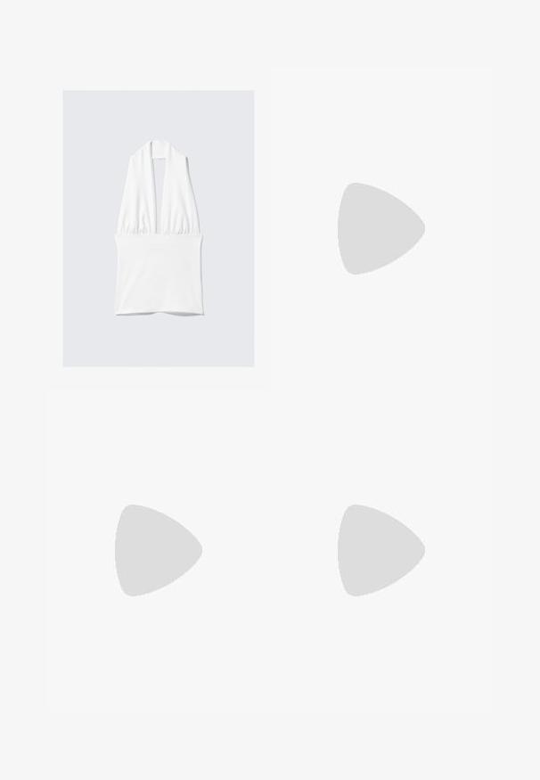 White sleeveless top with a deep V-neck and gathered detail at the waist. Made from smooth fabric, it features a soft texture and minimalist design.; Green sports shorts with white vertical stripes, elastic waistband, and yellow side accents. Features a small gold logo on the lower left.; Black ankle boots made of leather with a matte finish, a square toe, and decorative buckles. The sole is chunky and textured.; Mango Handbag - camel