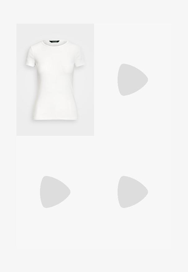 White cotton T-shirt with short sleeves, round neck, fitted design, and smooth texture. Logo tag at neckline.; Beige, ankle-length skirt made of lightweight fabric with an elastic waistband and adjustable tie. Features a relaxed, straight silhouette.; Beige suede platform sneakers with white three stripes, round toe, and beige rubber sole featuring a gold logo accent on the side.; White leather handbag with a curved shape, gold hardware, and a textured finish, worn over a dark blazer and white shirt.