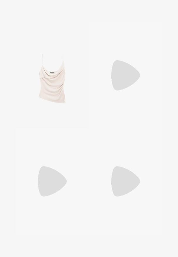 Helles beiges Tanktop mit schickem Kragen und dünnen Trägern, das mit drapiertem Stoff für ein strukturiertes Aussehen und eine taillierte Silhouette sorgt.; Weiße Rock mit einem geschichteten, rüschenden Design. Besitzt ein zartes Blumenmuster in Pink und Grün. Elastischer Bund für Komfort.; Friends Like These REGULAR FIT - TOE THONG FIT - Zehentrenner - gold; Braune Schildpatt-Sonnenbrille mit rechteckiger Form, dunklen braunen Gläsern und goldener "Vogue"-Markierung an den Bügeln.; Metallic gold Schultertasche mit geschwungener Form, glatter Textur, einem flachen Riemen und einem dekorativen Schnallendetail auf der Vorderseite.; Quadratische Fossil Uhr mit einem Band aus Silber- und Goldton-Metall. Weißes Zifferblatt mit goldenen römischen Ziffern und Datumsanzeige um 6 Uhr. Polierte Oberfläche.; Goldfarbene Armspange mit glatter Außenseite und strukturierter Innenseite. Sie verfügt über ein breites, rundes Design mit einer offenen Aussparung auf einer Seite.