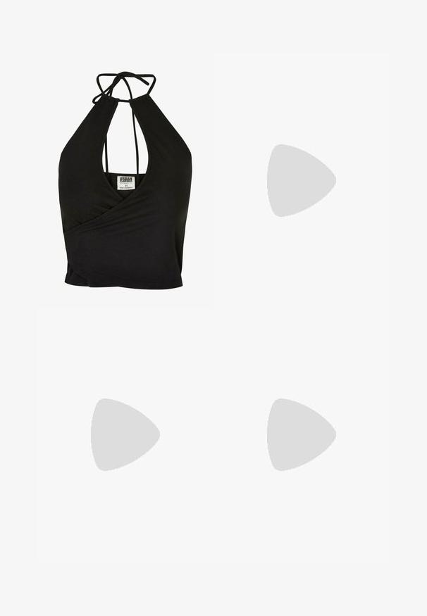 Urban Classics SHORT WRAPED NECKHOLDER - Top - black; Mango Maxirok - orange; Zwarte suède sneakers met witte veters, met een opvallende witte zijstreep en een zwarte rubberen zool, die contrasterende stikdetails tonen.; Urban Classics SUNGLASSES TERESSA UNISEX - Zonnebril - black