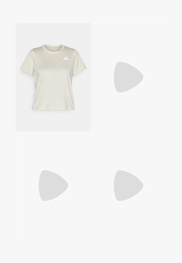 adidas Performance TRAIN ESSENTIALS 3STRIPES WORKOUT - Sport T-shirt - alumina/white; Zwarte sportieve shorts gemaakt van rekbare, vochtregulerende stof. Heeft een hoge tailleband en een reflecterend logo op de dij.; Witte sportschoenen met een bovenwerk van mesh, voorzien van een gevoerde kraag, een gestructureerde zool en de merknaam "Fresh Foam" op de tussenzool.; Sportzonnebril met een zwart frame, grijze lenzen, aerodynamisch ontwerp en hoekige vorm; voorzien van geaccentueerde tempels en een neusbrug.