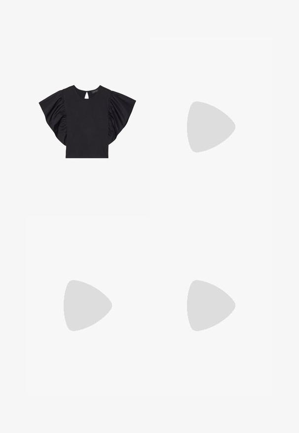 Anna Field Osnovna majica kratkih rukava - black; Mango Traperice opuštenog kroja - black denim; Anna Field Klasične cipele s visokom petom - black; Anna Field Sunčane naočale - black; Anna Field Ručna torba - black