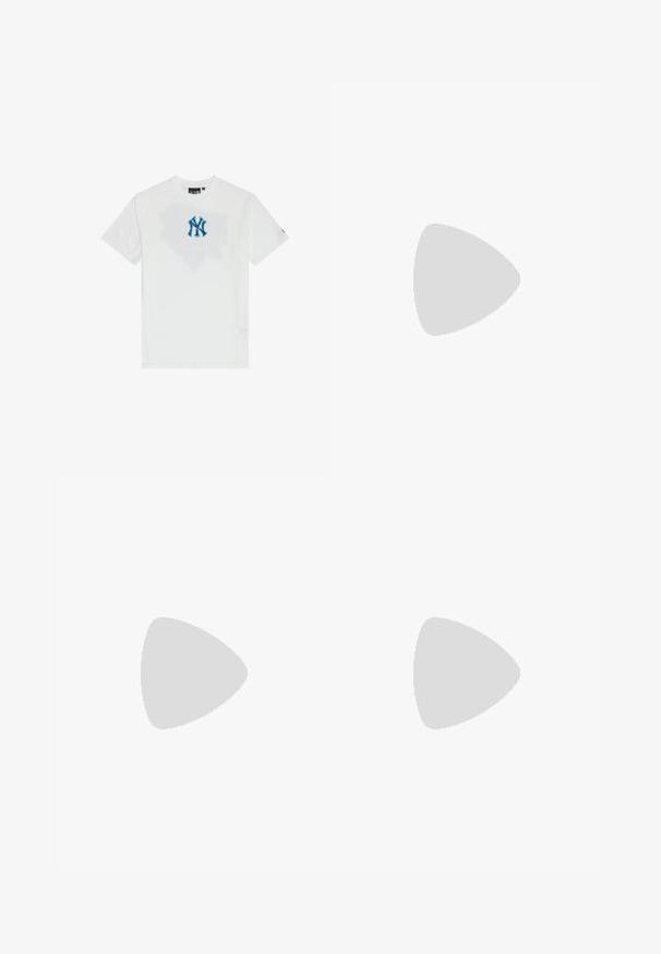 Valge puuvillane T-särk ümmarguse kaelusega, mille esiküljel on sinine NY logo ja selle taga peen graafiline muster. Lühikesed varrukad.; Mustad mustad püksid, millel on sile tekstuur, küljetaskud ja nööbiga lukustus. Disain on pahkluust kitsenev.; Valge spordijalats, millel on võrgutöötlusega ülemine osa, mitmevärvilised aktsendid punases, oranžis ja kollases, tekstureeritud talla ja mustade detailidega.; Mustad, sõrmikudeta treeningkindad reguleeritava randmepaelaga. Omaduseks tekstuuriga haare ja silmapaistev logo taga. Vastupidav materjal.