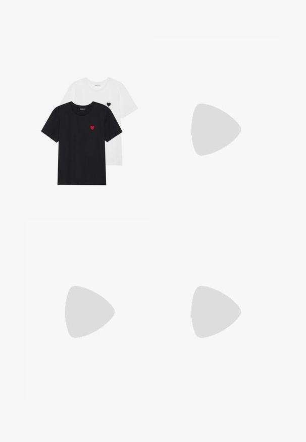 Even&Odd 2 PACK - Print T-shirt - white/black; Even&Odd 2 PACK - Shorts - black/off-white; Converse CHUCK TAYLOR ALL STAR LIFT - High-top trainers - white/black; Even&Odd Handbag - red