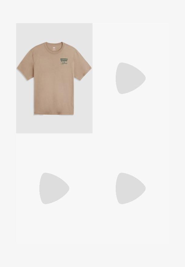Levi's® RELAXED FIT TEE  - T-shirt imprimé - beige; Abercrombie & Fitch Cotton Texture Pull-On Short - Short - brown; Jack & Jones JFWVINCY - Baskets basses - moonbeam/haved chocolate; Levi's® LEVI'S® L PACK STANDARD BACKPACK UNISEX - Sac à dos - regular black