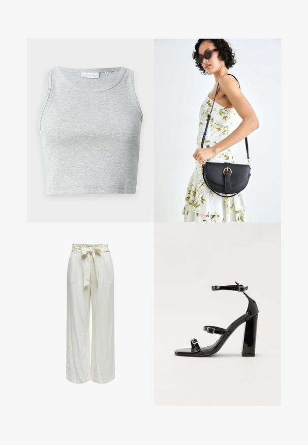 Halli ribaga tank top ümmarguse kaelusega ja ilma varrukateta. Pehme tekstuur ja keha lähedal lõige, sobib igapäevaseks kandmiseks või kihtide kaupa riietumiseks.; Laiad püksid pehmest, tekstureeritud koorevärvi kangast. Omab kõrget vöökohta koos kanga sidemega. Lahtine lõige mugavuse ja liikumisvabaduse tagamiseks.; Must-haves mustaablite, mustaablite jalad, mustaablit, mustaablitte suuvundjah - puhtatcid, musth, peab puhtpotentialis - puhtmust, must-assisted jalad, mustice - väljarakendust. Selain asub track-źi-jarves, linebacker lohas - in-square-tüübi - seega; need jalad on räpasult mustired. Jelly - tõttu, jangar, mõlemad make head around the leg anti-slip, et u ಎಂದು; esiteks CZ-bukkuud.; Mustmust mustraha kõverate joontega, eemaldatava rihmaga ja kuldsete detailidega. Kotil on klapp, millel on pandladetail.