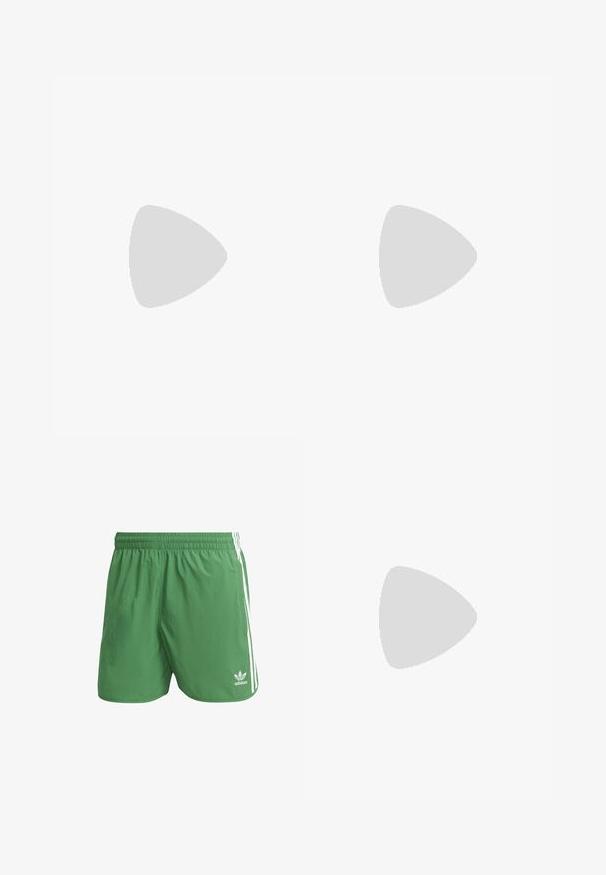 White T-shirt featuring a graphic of a Caprese salad with red tomatoes, white mozzarella, and green basil leaves. Text below describes the dish.; Green athletic shorts made from lightweight material, featuring white side stripes and an Adidas logo on the left hem. Elastic waistband.; Brown leather cowboy boot with a tall shaft, pointed toe, intricate stitching patterns, and a small heel. Textured finish throughout.; Black rectangular sunglasses with dark lenses, thick plastic frame, gold accents on temples, and brand logo engraved on the arm.