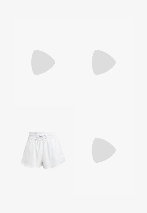 Violets krāsas īss bez piedurknēm t-kreklis, izgatavots no mīkstas auduma, ar apaļu kakla izgriezumu un vārdu "BORO" oranžā krāsā priekšpusē.; Baltas sporta šorts ar elastīgu jostu un regulējamu auklu. Izgatavoti no viegla materiāla, ar sānu kabatām un brīvu piegriezumu.; Viegls skriešanas apavi baltā un gaiši pelēkā sieta krāsā, ar biezu, mīkstu zoli un sānu logotipu. Minimālistisks dizains ar teksturētu audumu.; Sporta saulesbrilles ar melnu plastmasas rāmjiem un pelēkiem toņotajiem objektīviem. Izceļas ar stūra dizainu un rāmja izgriezumiem ventilācijai.