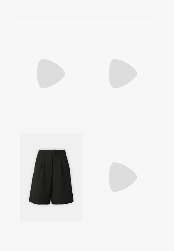 Top sin mangas negro con escote redondo y abertura en la espalda. Presenta patrones de ojales texturizados y un dobladillo ajustado.; Vero Moda Tall VMBECCA BERMUDA - Shorts - black; Sandal de piel negra tipo slingback con tiras delgadas y un pequeño tacón de bloque. Presenta un diseño con separador de dedos y un acento de hebilla en tono dorado.; Bolso de croché tejido en tono marrón claro con forma rectangular, dos asas anchas y un patrón de rejilla abierta. El diseño presenta tela texturizada y un interior espacioso.