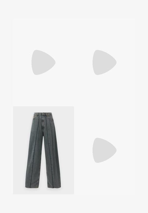 Top croppat negru din material cu fir răsucit, cu decolteu înalt și bretele late, având un design curat și minimalist.; Blugi de denim gri închis, cu croi larg, talie înaltă, detalii de cusătură desfăcută care se extind vertical pe față și design clasic cu cinci buzunare.; Botină neagră din piele cu vârf ascuțit, toc subțire de tip stiletto și textură netedă. Design minimalist fără hardware sau accente vizibile.; Geantă din piele moale, neagră, cu un design unic, răsucit. Dispune de o mânere scurtă și o curea de umăr detașabilă. Stil minimalist.