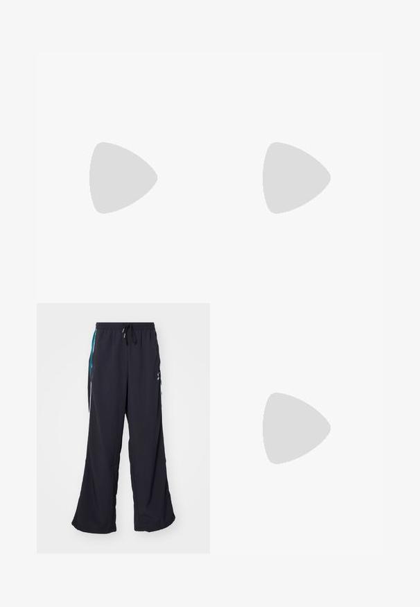 Lime zaļš garām piedurknēm sporta krekls ar zilo gradienta sietu paneļiem, ar ribotām piedurknēm un melnu logo uz krūšu un piedurknes.; Puma PLAY PARIS TRACK PANTS - Treniņtērpa apakšdaļas - black; Melnas sporta kurpes ar sieta audumu, baltu zoli un melnām akcentiem. Zole ir teksturēta. Valkātas ar melnām biksēm uz zilas paklāja virsmas.; Melni saulesbrilles ar matētu apdari, taisnstūra lēcas un izteikta logo akcenta uz tempļa. Polarizētās lēcas, UV aizsardzība.