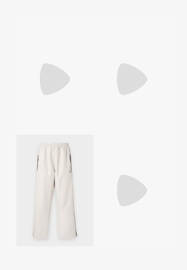 Bogner Fire + Ice PASCAL - Pikkade varrukatega topp - multicolor; Heledad beežid jooksupüksid, millel on elastne vöökoht, küljetaskud, mustad külgtriibud ja Adidas logo vasakul reiel. Sile kangastekstuur.; Pruunide ja siniste ruuduliste laiad püksid, mille juurde on kombineeritud valged kingad mustade aktsentidega ja tekstuursete taldadega, roheline taust.; Valged ristkülikukujulised Oakley prillid tumedate läätsedega, puhkavad valgel pinnal, logo nähtav küljelt.