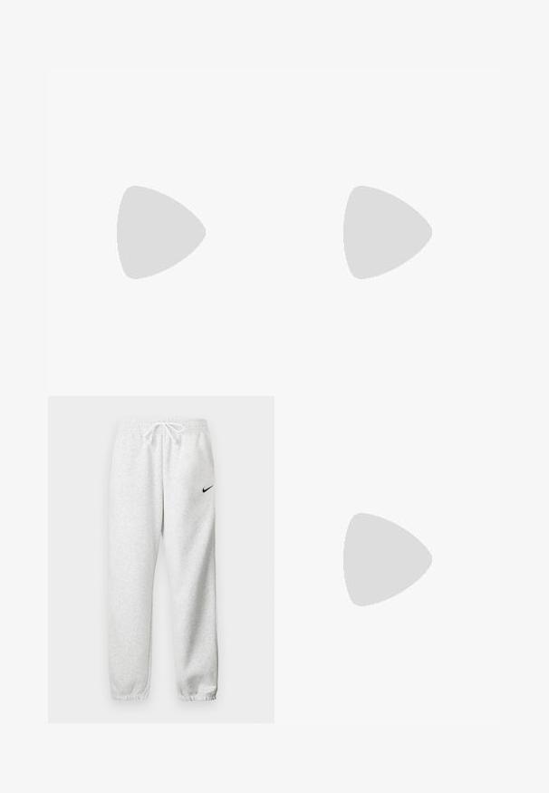 Even&Odd Pikkade varrukatega topp - black; Hallid hallid dressipüksid, mis on valmistatud pehmest kangast, elastse vöökoha ja stringiga, vasakul reitel väike must Nike logo.; Nike tossud, millel on valge ülemine osa mustade aktsentidega, tekstureeritud pealispinnad ja voolujooneline disain. Mustad paelad ja nähtav bränding täiendavad välimust.; Bež käekott pehme materjali, millel on lõtv disain, õmblustega detailid ja kaks õlarihma. Sobib igapäevaseks kasutamiseks.
