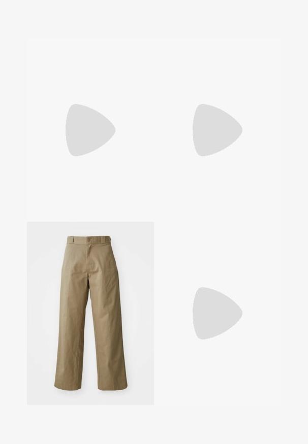 T-shirt noir à manches longues avec col rond. Présente des graphismes imprimés blancs : "Manastash Sports Committee" et un design sur la poitrine gauche.; Pantalons larges en kaki en tissu mélangé coton, dotés d'une fermeture à un bouton et de poches latérales visibles. Texture lisse, détails de plis.; Chaussure de sport rouge et blanche, avec un dessus en mesh, une semelle épaisse au design courbé, et des accents noirs avec des détails texturés.; Lunettes de sport noires avec verres gris, design de cadre incurvé et détail de logo sur le côté. Fabriquées en matériau plastique léger.