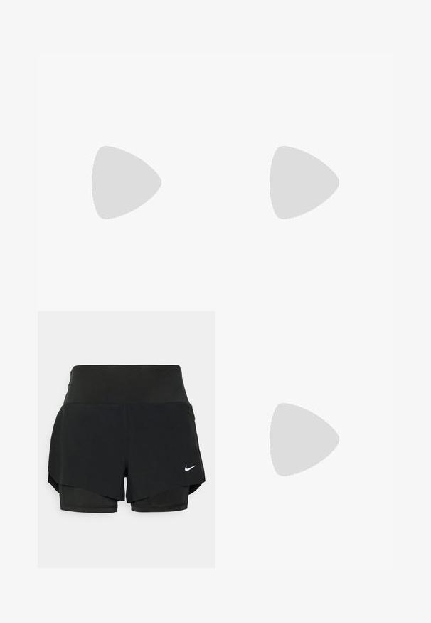Burgundy hosszú ujjú cropped felső kerek nyakkal, testhezálló fazonnal és minimális márkajelzéssel az alján. Simább textúra és elasztikus anyag.; Fekete sportnadrág, réteges kialakítással, belső nadrággal és külső fedőrésszel, könnyű, rugalmas anyagból készítve.; Fekete Nike futócipő légáteresztő hálós felsőrésszel, fehér Swoosh logóval, textúrázott részletekkel és krém színű ZoomX középtalppal.; Fekete sportkesztyű, fehér Nike logóval, textúrált tapadással az ujjakon és kényelmes, rugalmas anyaggal a megfelelő illeszkedésért.