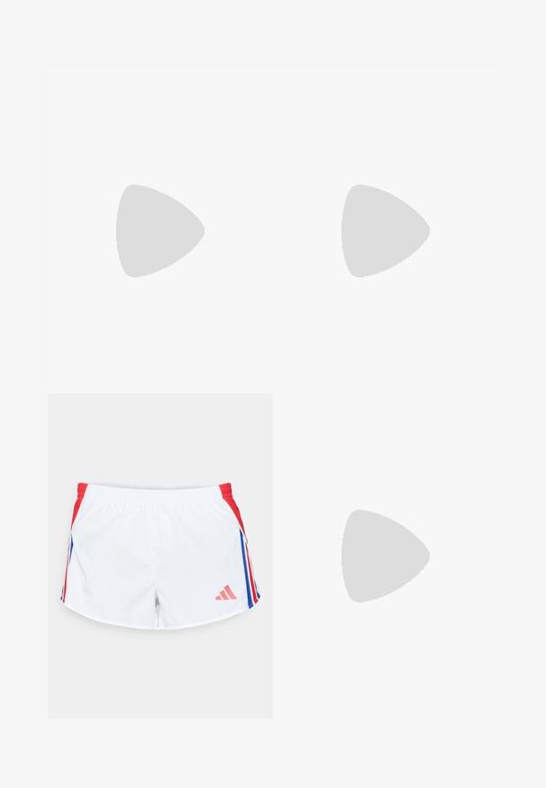 Zils, garām piedurknēm, īss sporta tops, izgatavots no gludas materiāla, ar baltām svītrām uz piedurknēm un mazu logotipu uz krūškurvja.; Baldie sporta bikses ar sarkaniem sānu paneļiem, kas dekorēti ar ziliem un baltajiem svītrainiem. Elastīga jostasvieta; Adidas logo rozā krāsā kreisajā pusē.; Baltas sporta apavs ar melniem diagonāliem svītrām, sieta augšdaļa, noapaļota purngalu forma un teksturēta zole. Akcenti ietver sudraba papēdi un minimālistisku dizainu.; Jūras spēku saulesbrilles ar masīvu rāmi, gradient pelēkiem objektīviem un sarežģītu ziedu rakstu uz tempļiem. Zelta krāsā "vogue" logo malā.