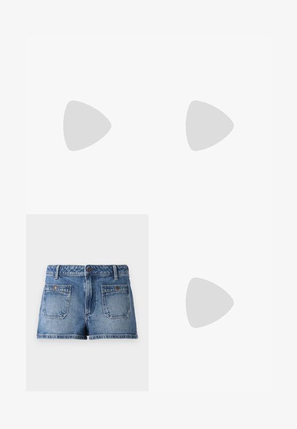 White off-the-shoulder t-shirt made of cotton, featuring a pink heart pattern with the text "CUTIES" in a playful font across the chest.; Denim shorts in light blue with a faded finish, five-pocket design, two front pockets, two rear pockets, and a buttoned waistband.; White high-top canvas sneaker with black rubber sole, front rubber toe cap, and six eyelets for laces, featuring a clean, minimalist design.; Red leather handbag with an angular, geometric design. Features a single adjustable strap and a flap closure with stitched detailing.