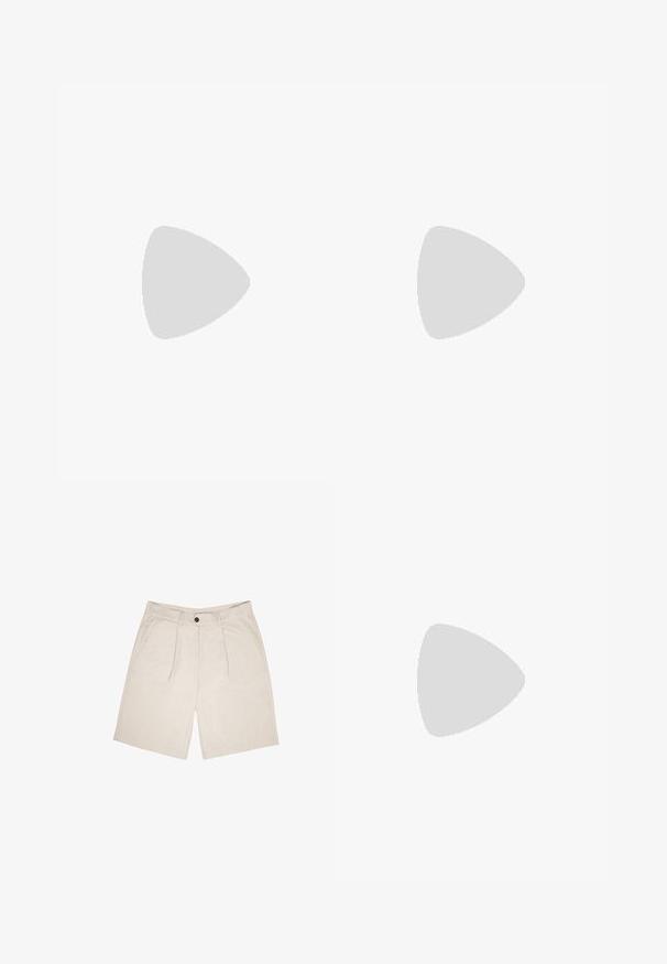 Dunkelbraunes, ärmelloses Oberteil aus geripptem Stoff mit rundem Halsausschnitt und dezentem Markenstick auf der Vorderseite in passender Farbe.; Beige Shorts aus weichem Stoff, mit flacher Vorderseite und zwei Fältchen, Gürtelschlaufen und seitlichen Taschen. Einfache Knopfverschluss an der Taille.; Beige Leder-Sneaker mit grünen Akzenten, runder Zehenpartie, flacher Sohle und Wildlederdetails an der Zehenkappe und Ferse.; CHIMI CHIMI 02 - Sonnenbrille - pale yellow; Leinenstoff-Tasche in Off-White mit roter Grafikdruck. Mit dem Text "Slow Sunday Coffee Club" und einem cartoonhaften Kaffeebecher-Design. Lange Tragegriffe.