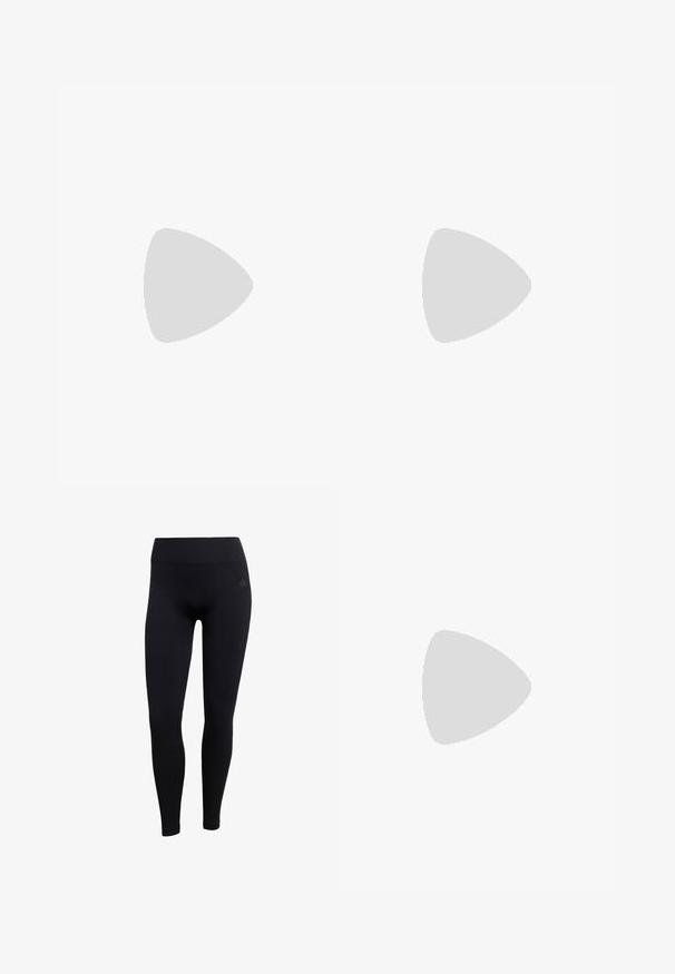 Top sportivo rosa chiaro in tessuto morbido e traspirante. Presenta un collo rotondo, schiena aperta e un dettaglio in rete triangolare sul davanti.; Leggings sportivi neri realizzati in tessuto elasticizzato, con vita alta, design aderente e polsini a coste alle caviglie. Logo del marchio discreto.; Scarpa atletica nera con strisce bianche curve, tomaia nera strutturata, suola grigia chiara e suola traslucida blu. Design minimalista.; Borsa in pelle bianca con rifiniture verdi, caratterizzata da un logo goffrato prominente, doppi manici, una tracolla removibile e una tasca frontale con zip.