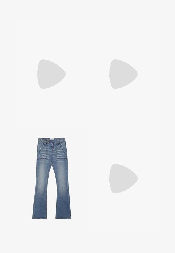 Black sleeveless top with a V-neck and thin straps, featuring a silver teardrop accent at the neckline and a gathered texture on the front.; Even&Odd by Zalando Bootcut jeans - blue denim; Brown heeled flip-flop sandal with a slender strap and rounded toe post, featuring a small gold accent on the footbed.; Brown tortoiseshell glasses with oval lenses, thin arms, and transparent accents. Features a subtle logo on the temple. Sleek, lightweight design.