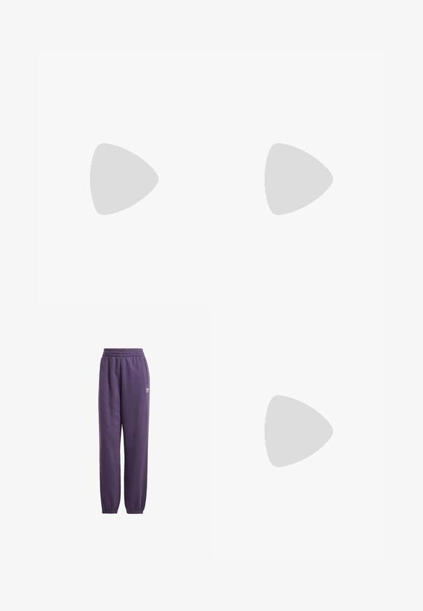 Alpha Industries T-shirt med print - plum; Lila sweatpants med elastisk midja och ärmmuddar, sidofickor och vit logodetalj. Tillverkad av mjukt, bekvämt tyg för komfort.; Rosa mockasinsneaker med vit tre-stripesdesign och logotyp. Har en texturerad tå och gummisula. Modellenamn "Gazelle" är tryckt på sidan.; Svart läderhandväska med en böjd form, avtagbar rem och guldiga detaljer. Väskan har ett lock med en spänndetalj.