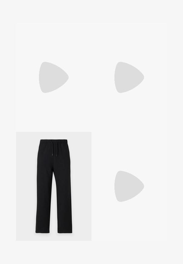 Twee zwarte v-hals t-shirts van zachte katoen. Korte mouwen en een standaard pasvorm. Minimalistisch ontwerp met een subtiel logo op de borst.; Jack & Jones JPSTKANE JJCHARGE UNCUFFED - Trainingsbroek - black; Steve Madden BRENT - Sneakers laag - white; Zwarte stof heuptas met een afgeronde vorm, voorzak met rits en een gladde textuur. Geen zichtbare patronen of accenten. Lichtgewicht ontwerp.