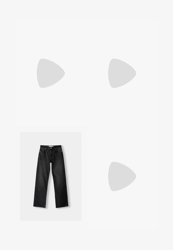 The Ragged Priest INFINITY  - Long sleeved top - black; Bershka Straight leg jeans - mottled dark grey; Black leather athletic shoe with yellow three-stripe design, rounded toe, black laces, and small logo on the side. Low-profile silhouette.; Black faux leather handbag with a crocodile texture, cinched top, and a scrunched strap. Appears soft and compact in design.