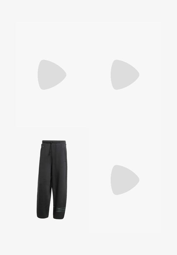 White cotton t-shirt featuring a large black "Umbro" logo and a diamond graphic on the front. Short sleeves, crew neckline, classic fit.; Black sweatpants with a relaxed fit, elastic waistband, drawstring, side pockets, and three subtle horizontal stripes at the ankle.; Black suede sneaker with yellow accents, featuring three stripes and a brown rubber sole. Includes a padded tongue for comfort.; Black cat-eye sunglasses with purple lenses. Features gold accents near the temples. Smooth plastic frame with a glossy finish.