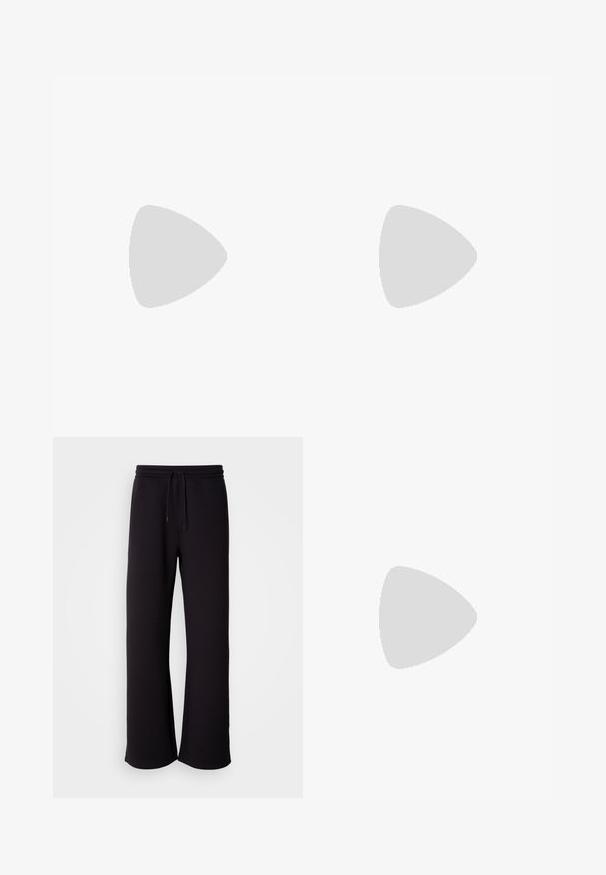 Black long-sleeve shirt featuring a button-up front, two chest pockets, and a pointed collar. Made from smooth fabric with a matte finish.; Black sweatpants made of soft material, featuring a drawstring waist, loose fit, and straight leg design. Minimalist style with no patterns.; Black ankle boots made from textured faux leather with a crocodile pattern, featuring a square toe and a block heel.; Black rectangular sunglasses with a gradient lens, featuring a thick frame and metal accent details on the arms. Smooth texture throughout.