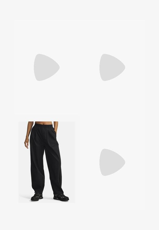 Punane ribaga bodysuit, millel on ümar kaelus, lühikesed varrukad ning kuus valget nuppu ees. Pehme ja veniv kangas.; Mustad, laiad püksid, mis on valmistatud kergest kangast, elastse vöökohaga, küljetaskudega ja siledaga tekstuuriga.; Kollane nahast tossud mustade nahkakinnitusdetailidega. Omab tekstuurset tallat, narri küljes ja Puma logo küljes ning keeles.; Tumedat sinise denimi kott, millel on ümar kuju, mitmed välised taskud, reguleeritav rihm ja hõbedased detailid. Ülemine käepide on lisatud.