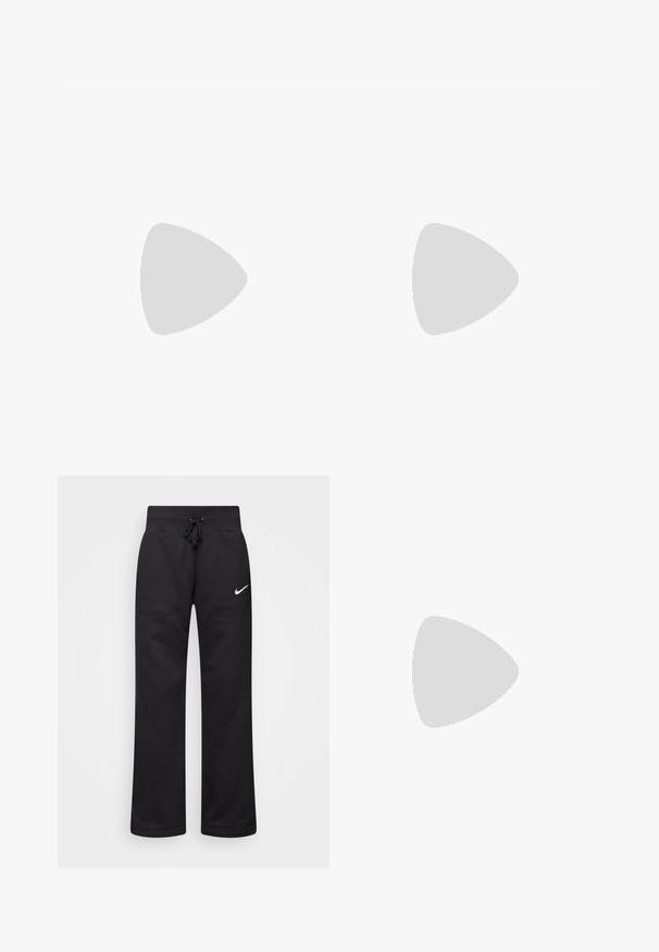 Top de tirantes finos negro con acanalado y escote cuadrado, combinado con pantalones de mezclilla de color azul claro. Diseño simple y ajustado.; Pantalones de chándal negros hechos de una mezcla de algodón, con una cintura elástica ajustable, piernas rectas y un logo blanco de Nike en el lado izquierdo.; Botín impermeable color marrón claro con una suela de goma robusta, punta redonda, cuello de cuero marrón, cordones amarillos y un logo en el lateral.; Bolso de tela negra con dos bolsillos frontales que presentan detalles de lazo, asas dobles y cierre de cremallera. Textura suave y forma rectangular.