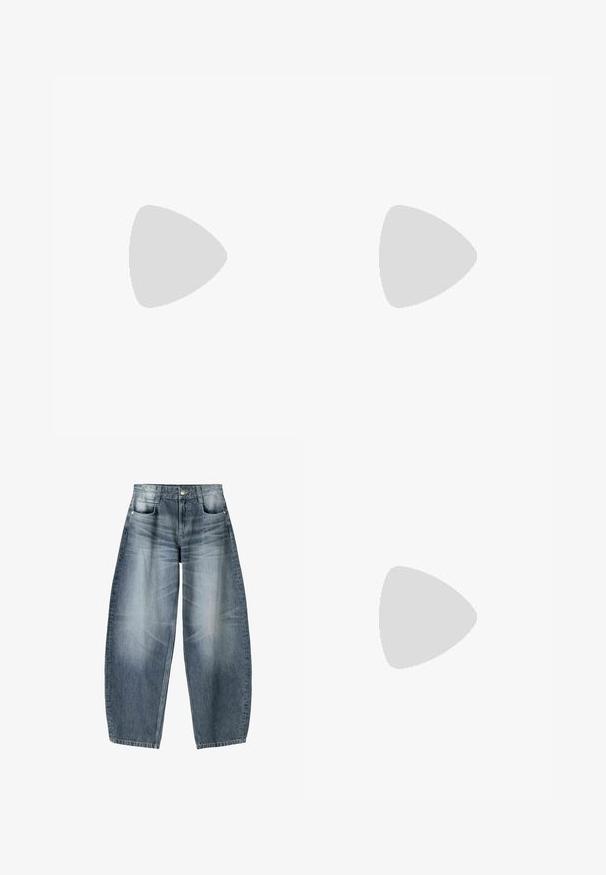 Agolde ADINE SHRUNKEN - Basic T-shirt - white; Wide-leg jeans made of light blue denim with fading, featuring a five-pocket design, button fly, and minimal stitching details.; Brown and burgundy sneaker with suede and mesh materials, featuring three cream stripes, textured fabric on the tongue, and a rubber sole.; Black leather handbag with a slouchy design, lace-up detailing on the sides, and a red accent tag. Features a long adjustable strap.