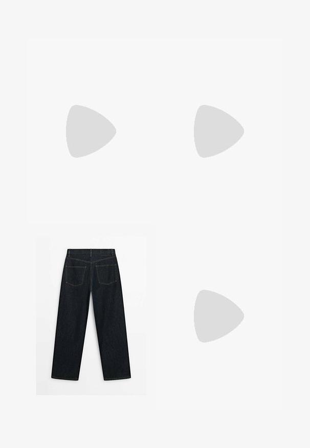 White sleeveless top with a deep V-neckline, made from a soft, smooth fabric. Straight hem and minimal detailing throughout.; Dark blue denim jeans with a straight leg design, featuring two rear pockets and contrasting gold stitching along the edges.; Brown leather sandal with an open toe and side cutouts. Features an ankle strap with a metal buckle and a flat sole.; Woven handbag in dark brown, featuring a distinct U-shaped opening and a single handle. Textured surface with a smooth finish.