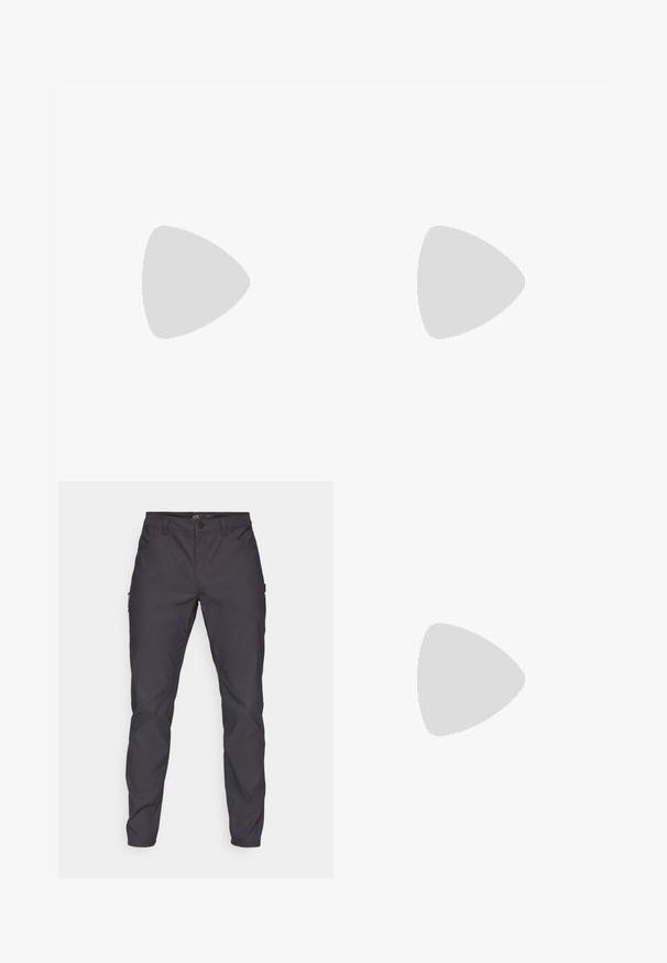 Maillot de cyclisme bleu clair à manches courtes, avec fermeture éclair sur le devant et design ajusté. Fabriqué en tissu lisse, il présente un logo de marque discret sur la poitrine.; Pantalons cargo gris foncé avec une texture lisse, comportant des poches avant et une poche latérale ; taille sécurisée avec une fermeture à bouton.; Baskets de sport noires avec une semelle épaisse, tige en mesh et synthétique, accents texturés et marque Vibram sur la semelle extérieure.; Lunettes de sport noires avec verres gris, design de cadre incurvé et détail de logo sur le côté. Fabriquées en matériau plastique léger.